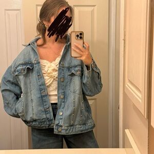 Universal Thread Studded Denim Jean Jacket, Oversized